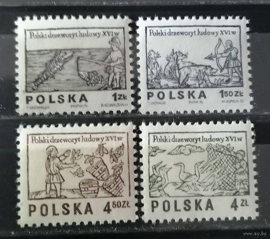 Польша 1974, 1977 Гравюра резьба