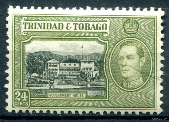 Британские колонии - Тринидад и Тобаго - 1938/44г. - ландшафты, архитектура, король Георг VI, 24 с - 1 марка - MNH [Mi 141]. #4-B5-136-A-1