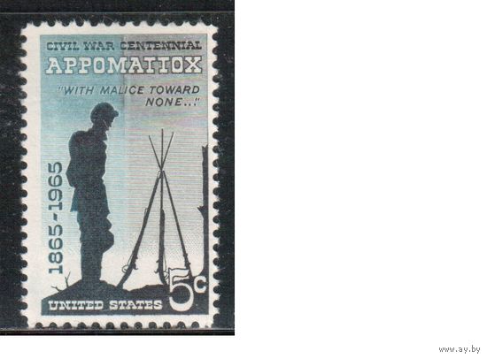 США-1965, (Мих.879) , * (без клея), Гражданская война (одиночка)