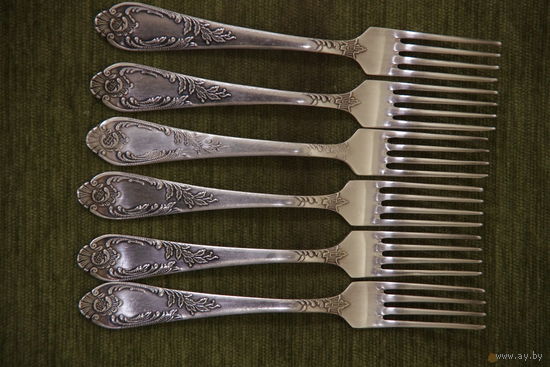 Вилки мельхиоровые  6 шт.  ( 17,5 см ) А 1