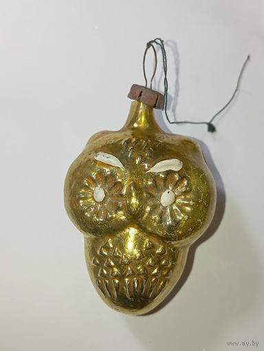 Ёлочная игрушки - Сова . СССР .