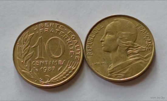 Франция. 10 сантимов 1987 года.
