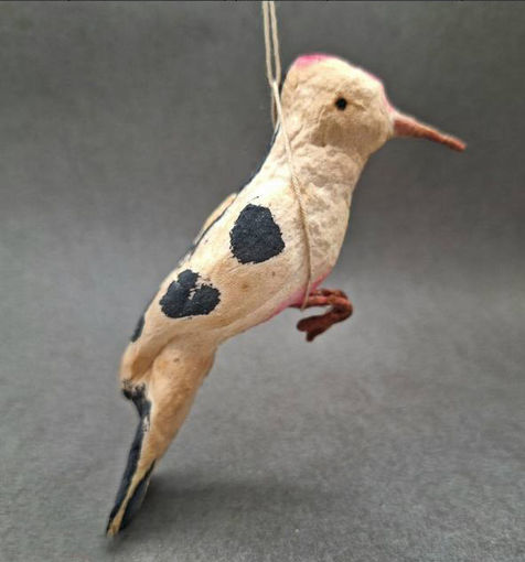 Ватная елочная игрушка Дятел (птица) 1940-е гг.