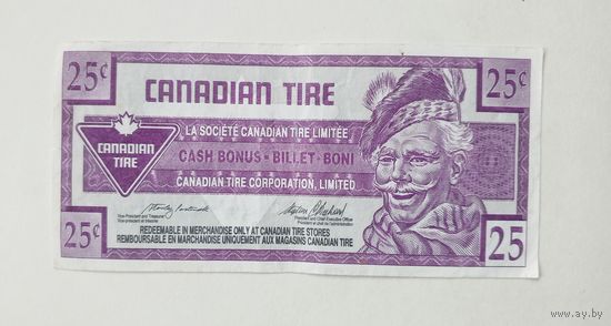 Канада. 25 центов Canadian Tire.