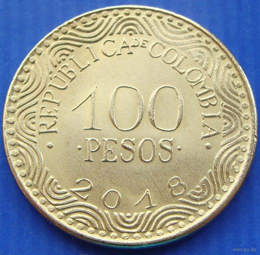 Колумбия. 100 песо 2018 год  KM#296 "Растения - Эспелетия (frailejon)" Тираж: 66.526 шт