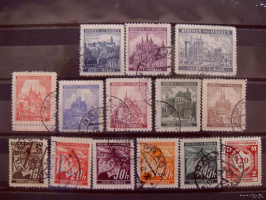 Рейх. Богемия и Моравия 1939/1942 mi. 21, 22, 24, 25, 26, 27, 28, 31, 32, 34 и т.д.