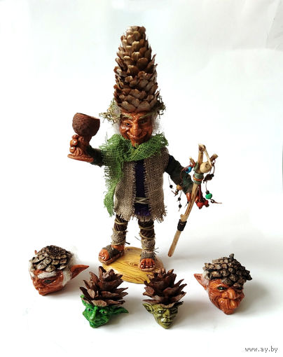 Фигурка Хозяин бора и Сосновые спрайты, кукла, сувенир, подарок. Little folk.