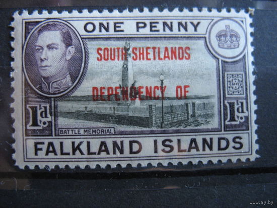 Британские Южные Шетландские о-ва и территории. 1944 г. металлография, 2 фото.  см. условие.