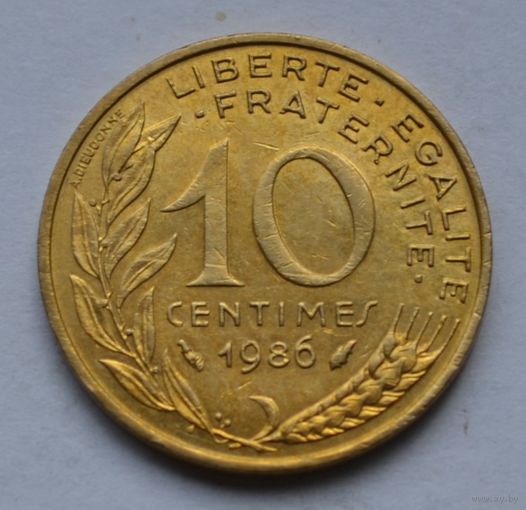Франция, 10 сантимов 1986 г.
