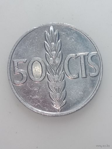 Испания 50 сентимо 1966 года . ( 73 )