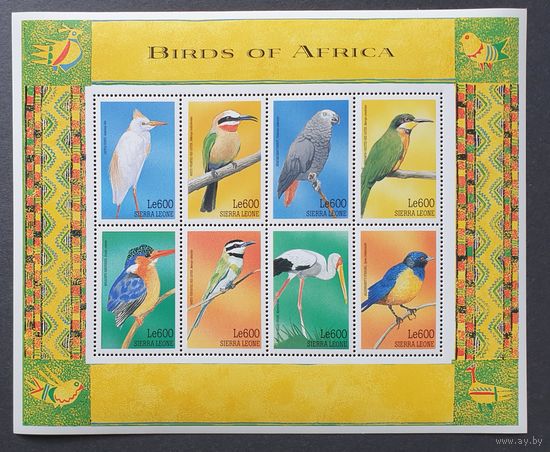 Фауна. Птицы Африки 1Мл Сьерра-Леоне 1999 MNH** Mi 3214-3221 8e кат