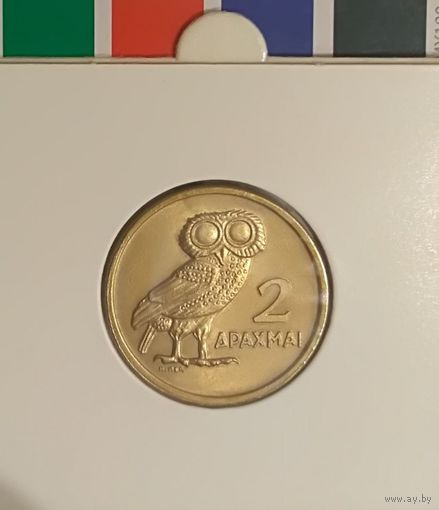 Греция 2 драхмы 1973 в холдере