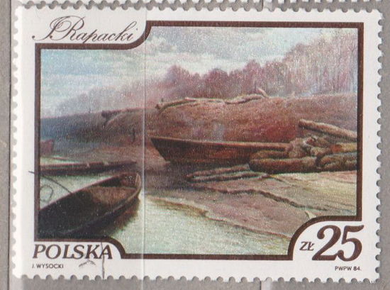 Флот корабли лодки живопись искусство Картины Вислы Польша 1984 годлот  1053 можно раздельно