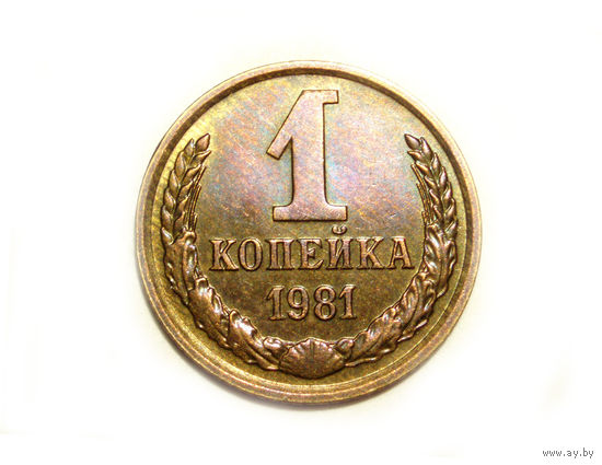 1 копейка 1981 #L - Ости короткие