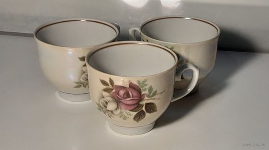 Кофейные чашки красивые СССР, МФФЗ, 3 шт.