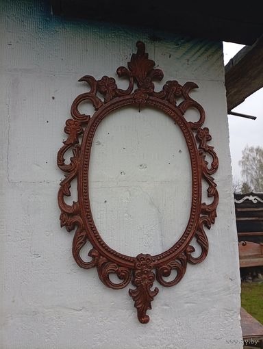 Винтажная оловянная,"Рама для зеркала" нарядная,ажурная, красивая!