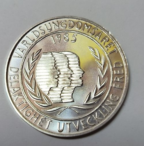 С рубля без мц! 100 крон 1985 Швеция серебро! Красивая!