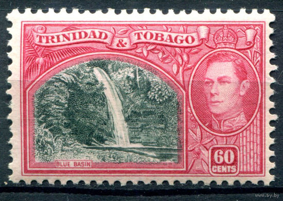 Британские колонии - Тринидад и Тобаго - 1938/44г. - ландшафты, архитектура, король Георг VI, 60 с - 1 марка - MLH [Mi 142]. #4-B5-136-A-1
