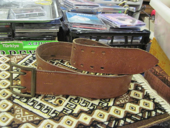 Ремень советский офицерский кожаный 1949 г. Репарация.