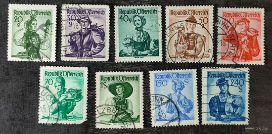 Марки Австрии 10 Провинциальные костюмы 1948/58