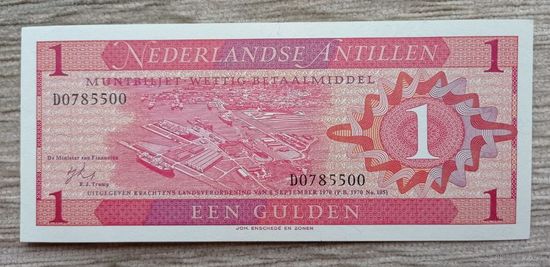 Werty71 Нидерландские Антильские острова (Антилы) 1 гульден 1970 UNC банкнота