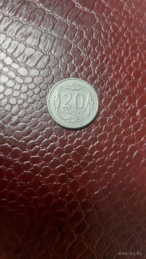 Монета 20 грошей 1991г. Польша. Неплохая!