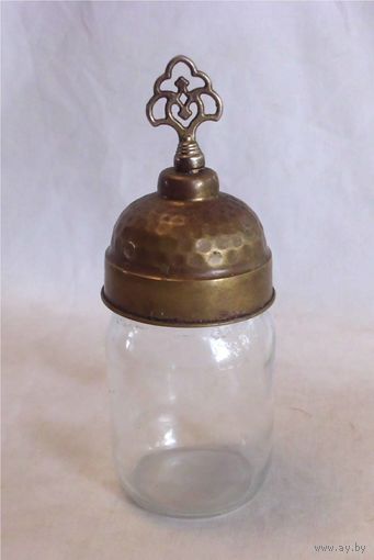 Банка с крышкой Стекло Латунь