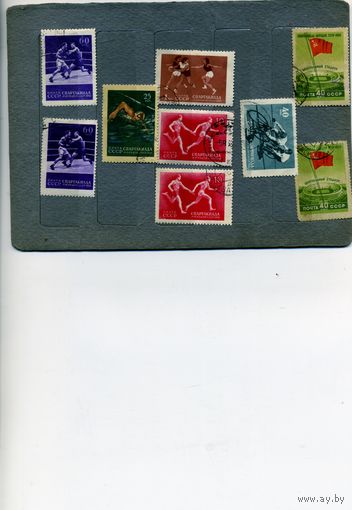 СССР, 1956, СПОРТ,     СБОРКА ,  9м   гашен   по 35 коп шт