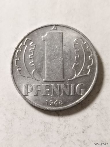 ГДР 1 пфенинг 1968 А