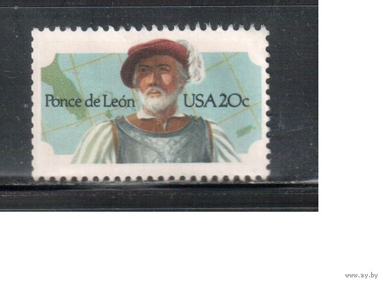 США-1982, (Мих.1605) , * (без клея) , Личности,  (одиночка),