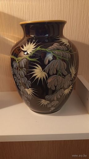 Ваза с авторской росписью, кобальт, германия