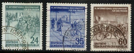 ГЕРМАНИЯ, ГДР - 1953 [Mi. 355-357] Гашеная (DDR02)