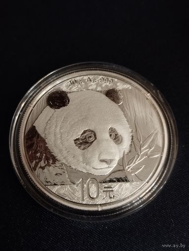 Китай 10 юаней 2018 Панда СЕРЕБРО