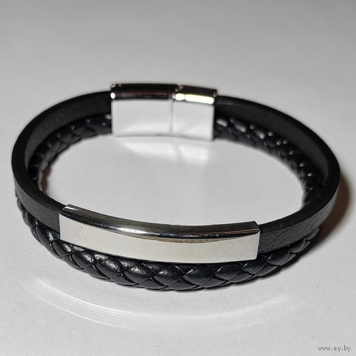 Браслет кожаный (с элементом для гравировки)