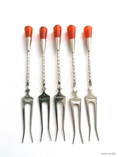 Вилочки СССР с янтарем, торги с Рубля