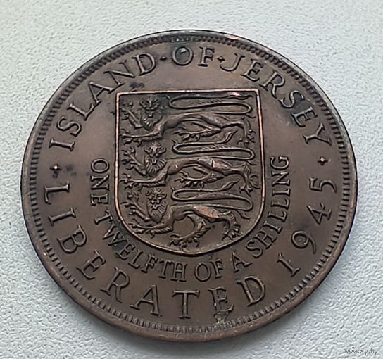 Джерси 1/12 шиллинга 1945 г. Король Георг VI 1-14-3