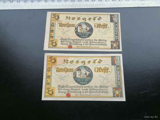 Германия-нотгельд  50, 50 пфеннингов 1921 Neuhaus in Westphalia