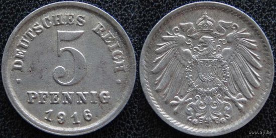 YS: Германия, 5 пфеннигов 1916G, KM# 19