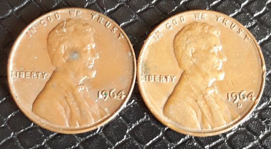 1 цент 1964 D & Р США