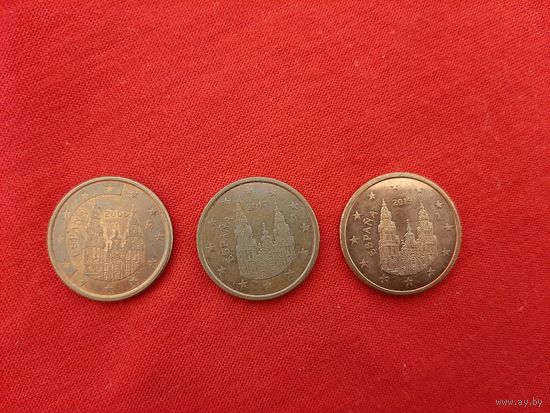 5 евроцентов 2006, 2017, 2019 год Испания