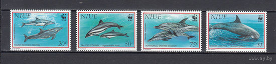 Фауна моря. Дельфины. Ниуе. 1993. 4 марки. Michel N 822-825 (14.0 е).