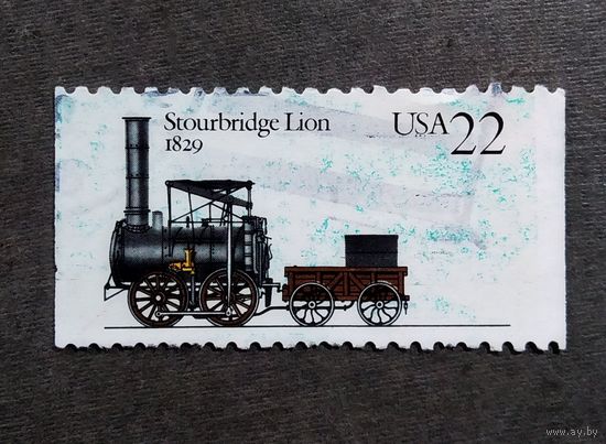 Марка США 1987 год Паровоз