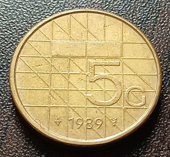Нидерланды 5 гульденов, 1989    ( 2-8-7 )