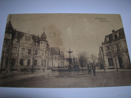 Открытка старинная начало XX в. Почта Пинск 1910 год Германия Годесберг Набережная Рейна Подписана прошла почту