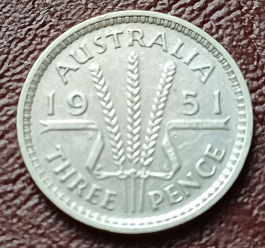 Австралия 3 пенса, 1951  PL - Лондон     ( 1-1-2 )
