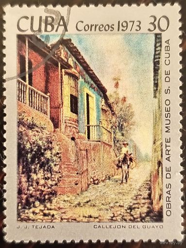 Куба 1973. Живопись. J. J. Tejada. Callejon del Guayo. Марка из серии