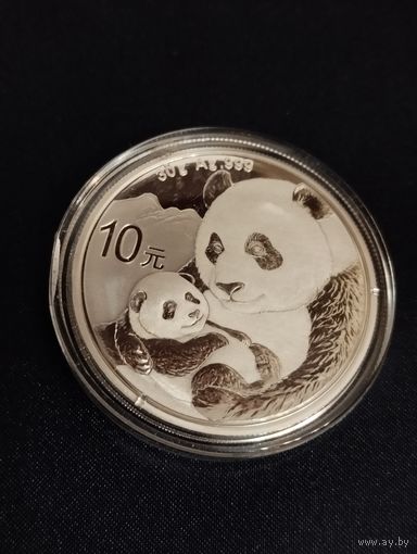 Китай 10 юаней 2019 Панда СЕРЕБРО
