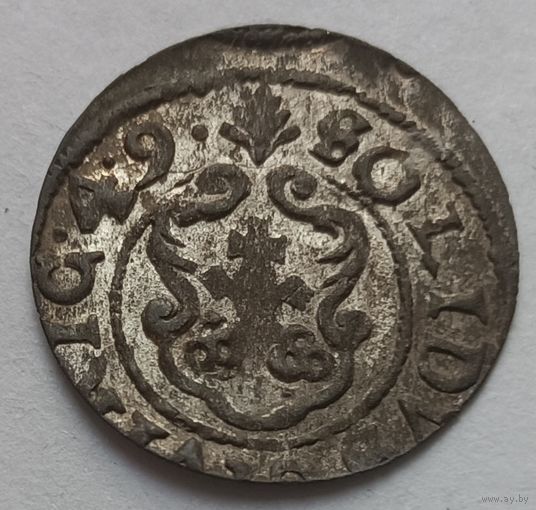 Рыжскi Кiрмаш! Солид 1649, Рига, Кристина. Остатки блеска