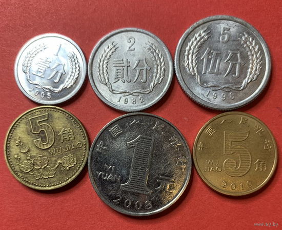 Китай, 6 монет