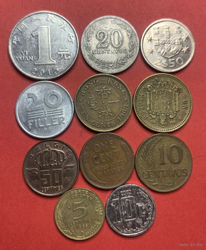 11 разных монет из 11 стран - 1